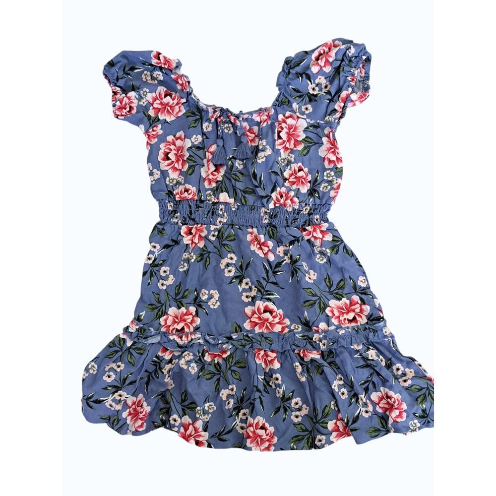 Girl's 1st Kiss Blue and Pink  Floral Dress Size 6 Medium NWOT